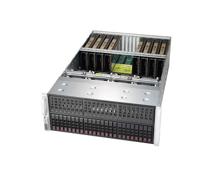 Двухпрацэсарная сістэма 4U (Intel) з адным каранёвым графічным працэсарам і да 8 графічных працэсараў PCI-E Сервер | VG4029